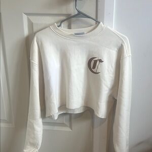 Champion Cream Cropped Hoodie Relaxed Fit xsmall